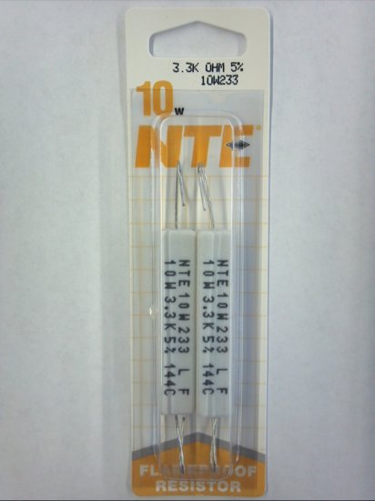 3.3K Ohm 10W Cerment Power Wirewound Resistor (2Pk) 5% Tolerance