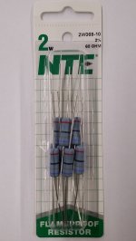 68 Ohm 2 Watt Metal Oxide Film Resistor (10Pk) 2% Tolerance