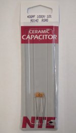 400pf/0.4nf/0.0004uf 1000V Ceramic Disc Capacitor (2Pk)