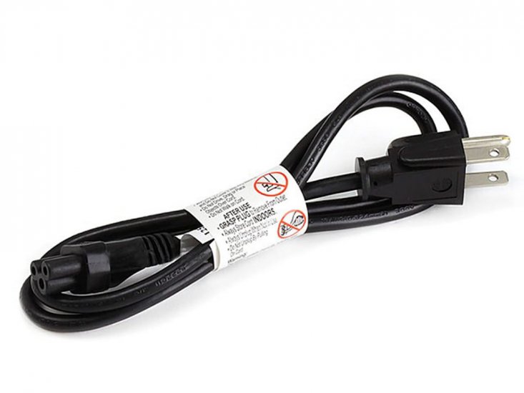 15Ft Black 18AWG AC Cord, NEMA 5-15P to IEC 60320 C5 Mouse Ears