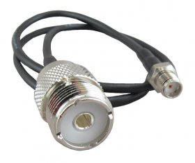 18" Adapter/Jumper Cable, SMA Female/SO-239 Female UHF