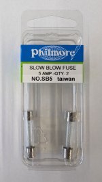 5 Amp (MDL) Glass Fuse (2Pk) Slow Blow 1/4"x1-1/4"