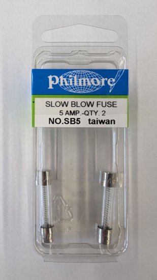 5 Amp (MDL) Glass Fuse (2Pk) Slow Blow 1/4"x1-1/4"
