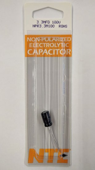 3.3uf 100V Non-Polar Radial Lead Electrolytic Capacitor