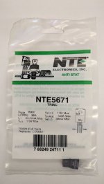 NTE5671 TRIAC, 800V 20A, TO-220 Full Pack