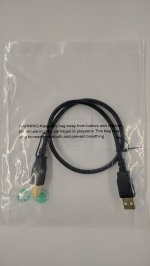 1.5Ft Black USB 2.0 A Male to B Male 28/24AWG Cable - (Gold)