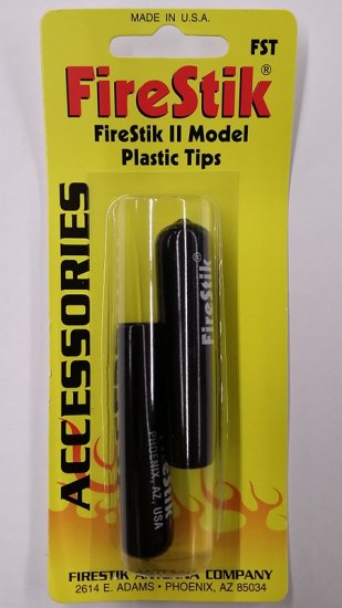 Firestik II Replacement Plastic Tips (2Pk) Black