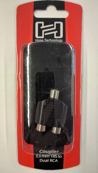 Coupler 3.5mm TRS (F) to Dual RCA(F)