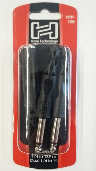 6" Y Cable 1/4in TSF to Dual 1/4in TS