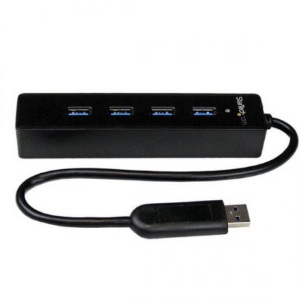 4 Port Portable SuperSpeed USB 3.0 Hub with Built-in Cable