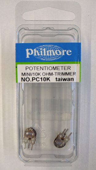 10K Ohm Sub-Mini Trimmer Pot PC Mount (2Pk)