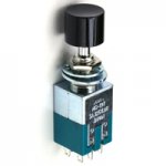 Black Round Pushbutton DPDT On-On 125V 3A