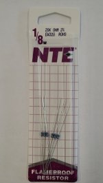 20K Ohm, 1/8W, 2% Metal Film Flameproof Resistor (6Pk)