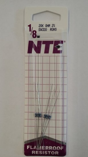 20K Ohm, 1/8W, 2% Metal Film Flameproof Resistor (6Pk)