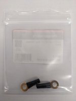 Gold 12-10 GA 1/4" Ring Terminal, Black 2Pk