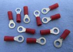 Ring Terminal Insulated 22-18Awg #8 Stud (15Pk) Red Vinyl