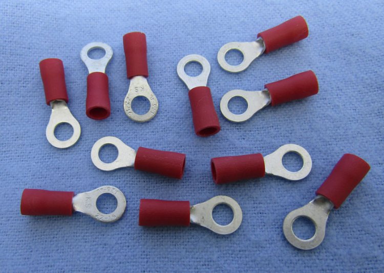 Ring Terminal Insulated 22-18Awg #8 Stud (15Pk) Red Vinyl
