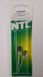 10mm Super Bright Blue LED 1200mcd (2Pk) Clear Lens