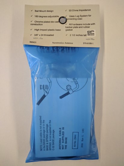 Hustler C-32 2" Ball Mount, 3/8x24 Thread, Chrome