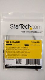 6in Mini USB 2.0 Cable - A to Mini B