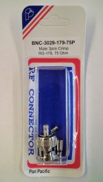 BNC Plug 3-Piece Crimp RG-179/U 75-ohm for 30Awg