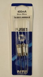 0.4 Amp (400mA) S505-V Axial Ceramic Fuse 5Pk Slow Blow 5x20mm