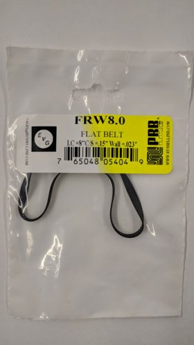 FRW8.0 Flat Rubber Belt 8.0" IC, .15" CS, .023" Wall Thickness