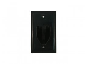 1-Gang Recessed Low Voltage Cable Wall Plate (Black)