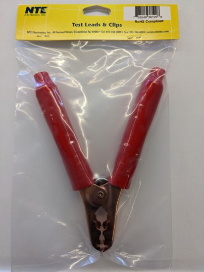 Plier-Type Copper Plated Steel Clip, 200 Amp Red