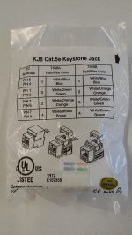 Cat5E Punch Down Keystone Jack - White