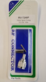 Mini-UHF Plug 3-Piece Crimp-On RG-58/U and RG-58A/U