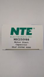 88-106uF 250VAC Motor Start AC Electrolytic Capacitor .25" Q.C.