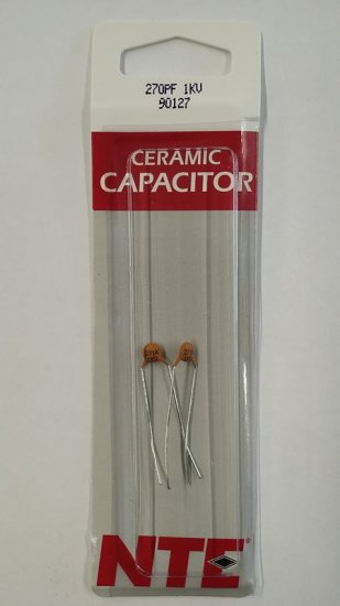 270pf/0.27nf/0.00027uf 1000V Ceramic Disc Capacitor (2Pk)