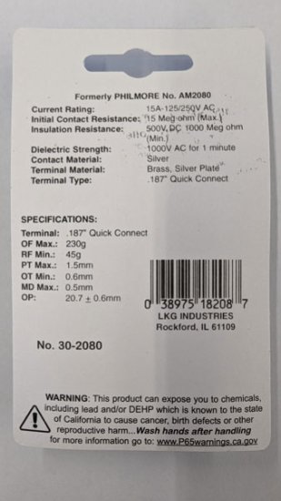 Mini Snap/Short Roller SPDT 16A-125VAC