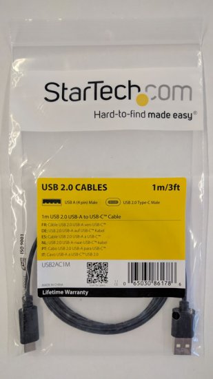 USB-C to USB-A Cable - M/M - 1m (3ft) - USB 2.0
