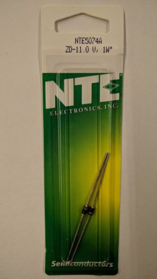 NTE5074A Zener Diode 11.0V 1W, DO-41/DO-15 (2Pk)