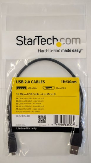 1ft Micro USB Cable - A to Micro B