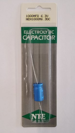 1,000uf 6.3V Axial Lead Electrolytic Capacitor
