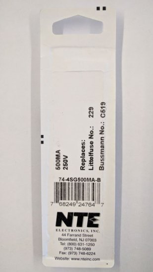 0.5 Amp (2AG) 4.5x15mm Fuse (5Pk) Slow Blow