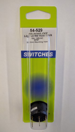 Green 12V LED Snap-In Round Rocker SPST On-None-Off 12V 16A