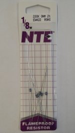 220K Ohm, 1/8W, 2% Metal Film Flameproof Resistor (6Pk)