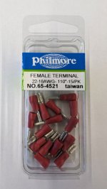 Quick Connect Female Insulated 22-18Awg 0.110" (15Pk) Red Vinyl