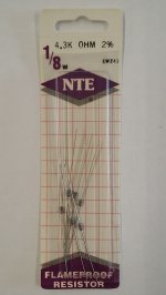 4.3K Ohm, 1/8W, 2% Metal Film Flameproof Resistor (6Pk)