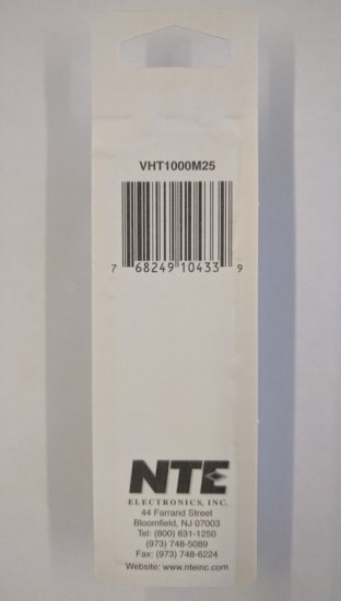 1,000uf 25V 105°C Radial Lead Electrolytic Capacitor