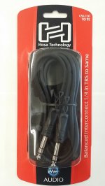 10Ft Balanced Interconnect Cable 1/4in TRS to Same