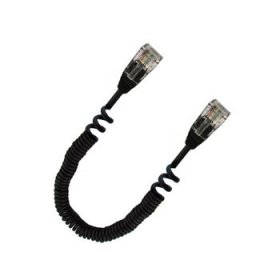 14Ft Black Coiled Data Interconnect Cable (8P8C) For Data Pin1-1