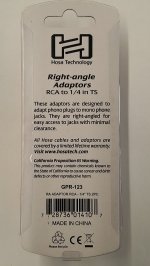 Right-angle Adaptors RCA to 1/4 in TS