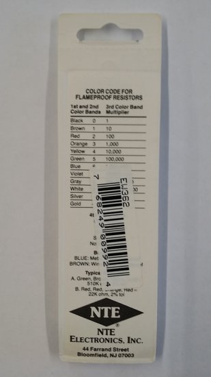 62K Ohm, 1/8W, 2% Metal Film Flameproof Resistor (6Pk)