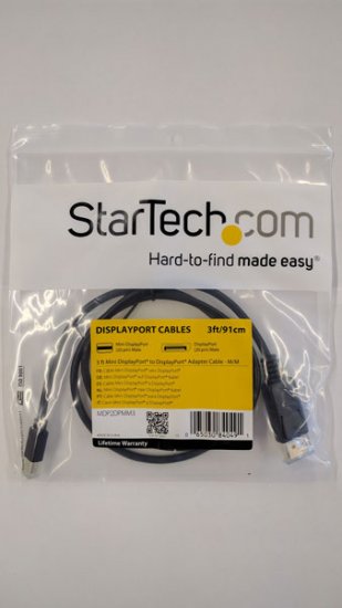 3Ft Mini DisplayPort to DisplayPort 1.2 Cable M/M DisplayPort 4k