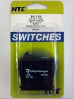 SPDT 12VDC Amber/Green LED Lighted Rocker On-Off-(On) 20A NTE